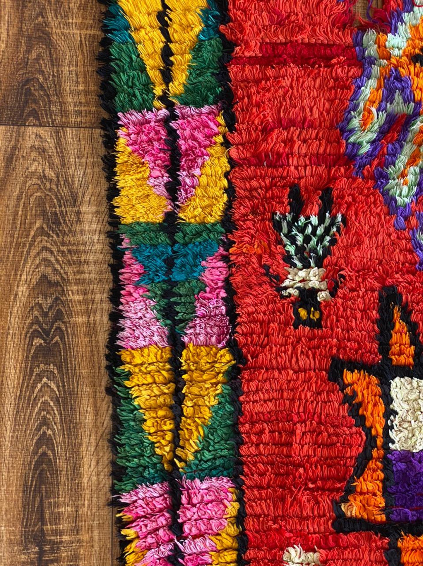Moroccan colorful area rug 3x8 ft.