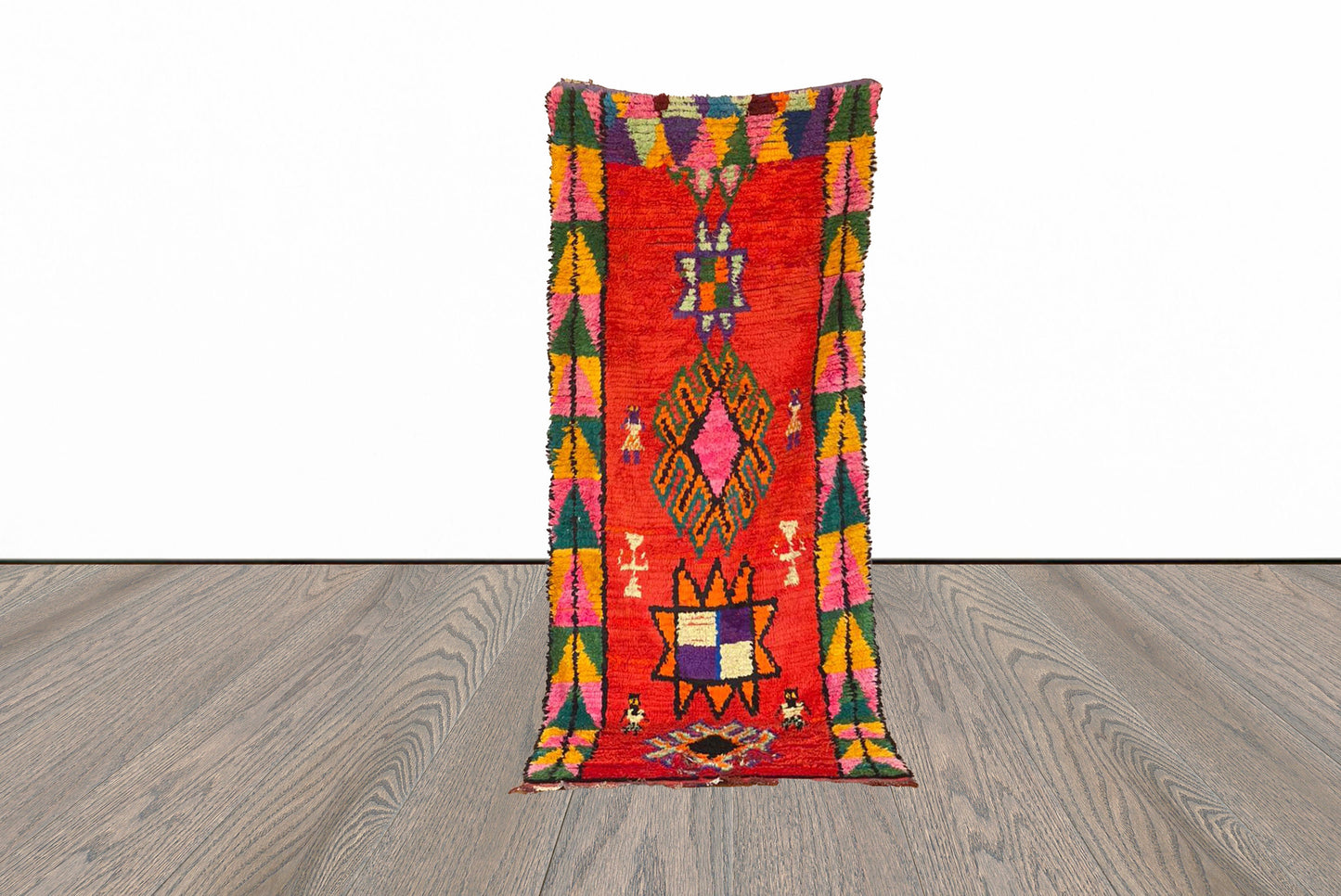Moroccan colorful area rug 3x8 ft.
