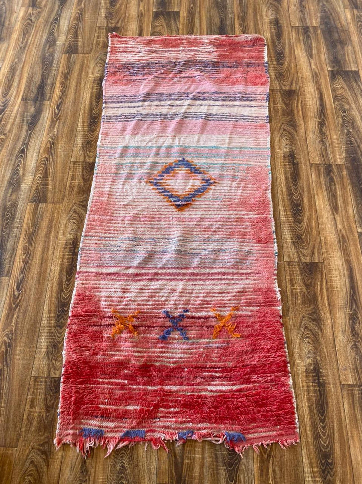 3x7 ft Moroccan vintage area rug.