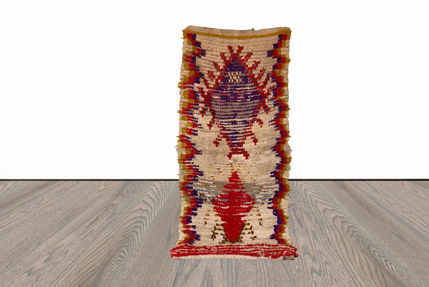 Tapis berbère marocain vintage 2 x 6 pieds.