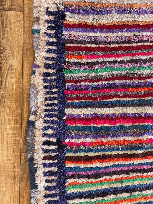 5x6 ft Boucherouite Moroccan area rug.