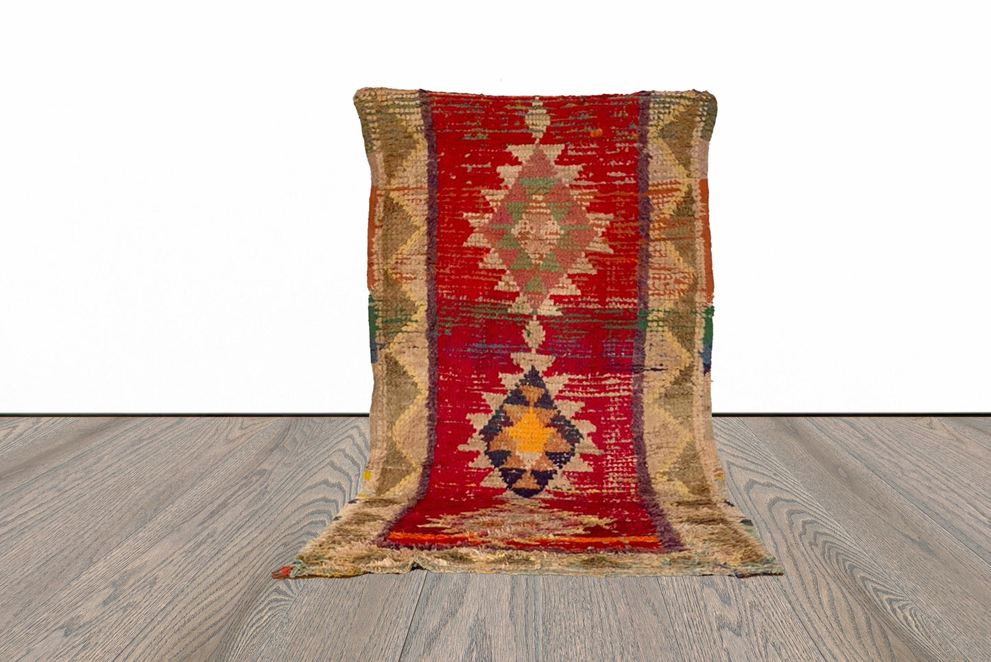 3x6 ft Moroccan vintage area rug.