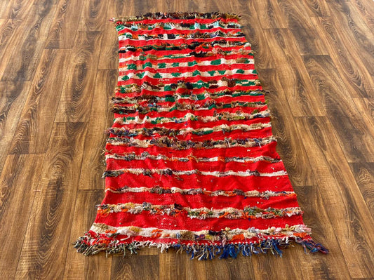 Moroccan vintage runner rug 3x7 ft.