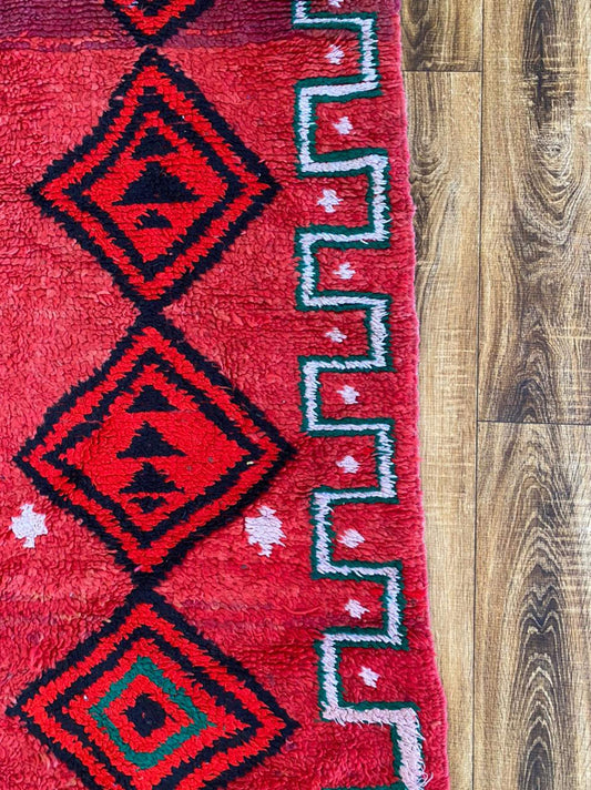 Tapis de couloir marocain étroit et coloré de 2 x 10 pieds.