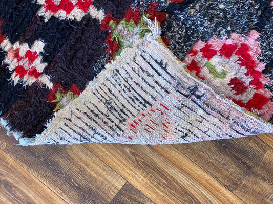 Petit tapis marocain coloré vintage de 3 x 5 pieds.