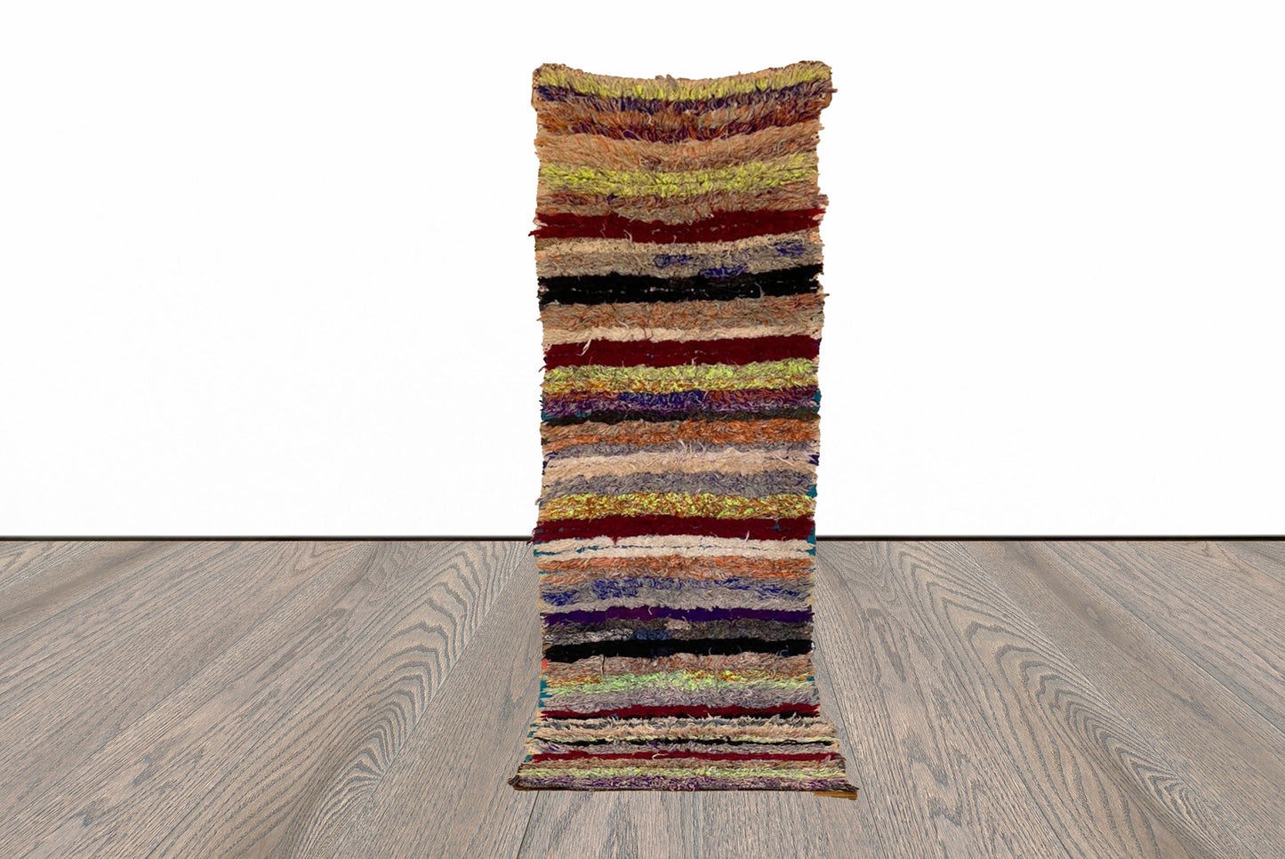 Narrow Moroccan striped runner rug 2x8 ft.