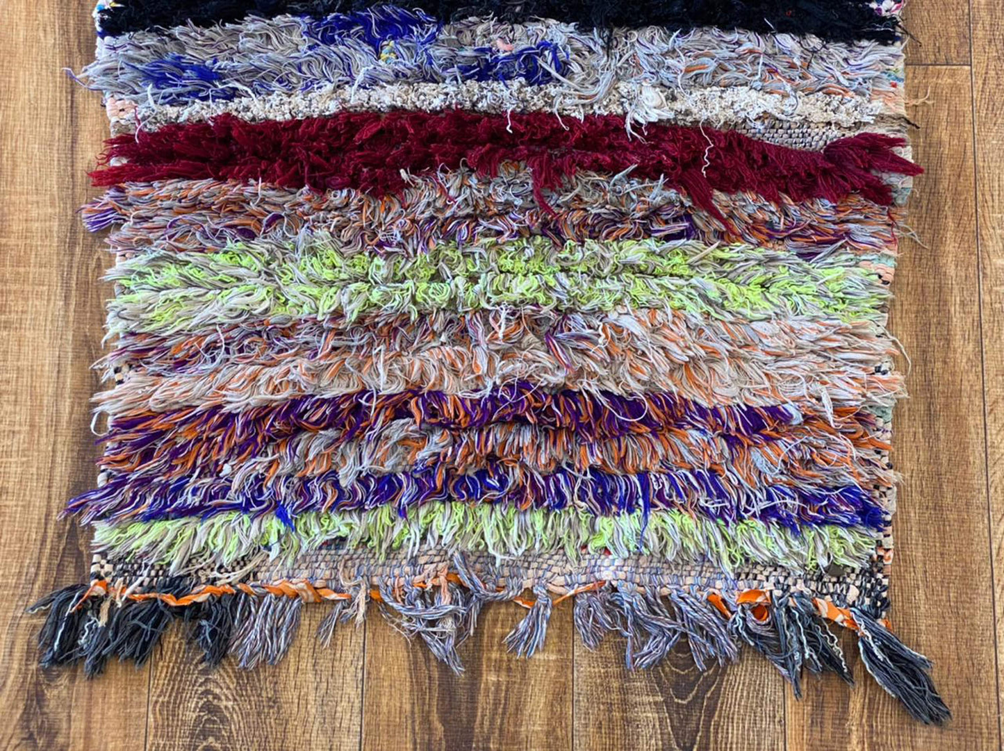 Narrow Moroccan striped runner rug 2x8 ft.