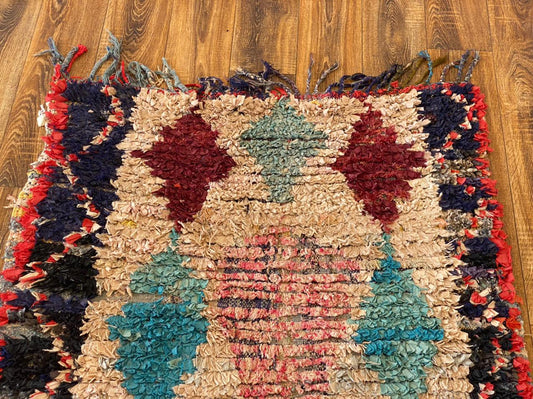 Boucherouite colorful Moroccan rug 4x8 ft.