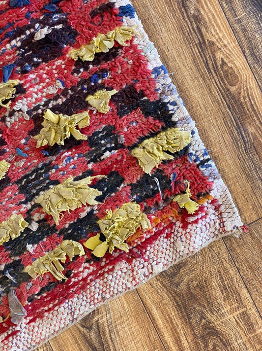 5x6 ft vintage Moroccan area rug.