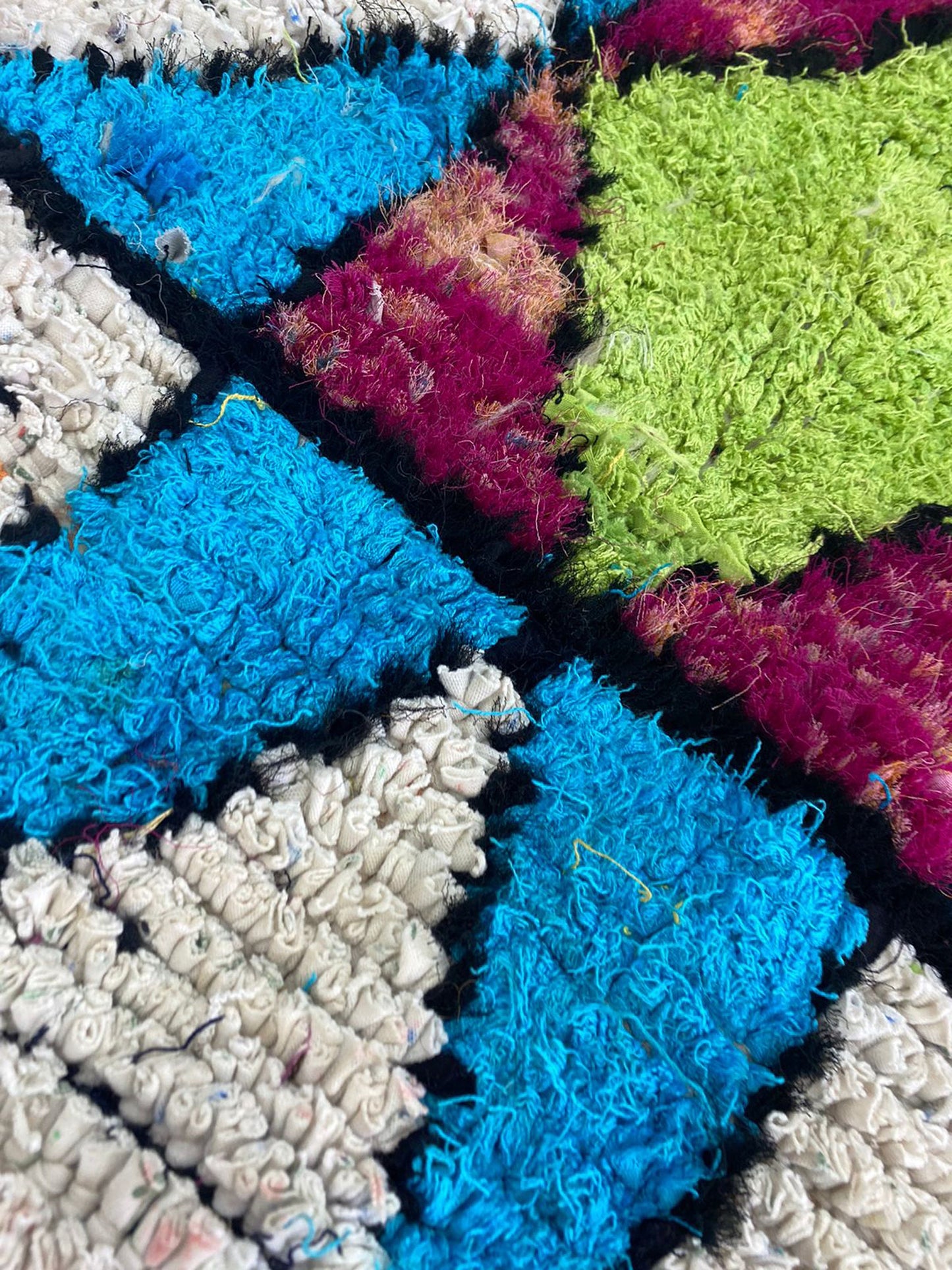 3 x 5 feet, Moroccan colorful Rug, Vintage Boucherouite runner Rug.