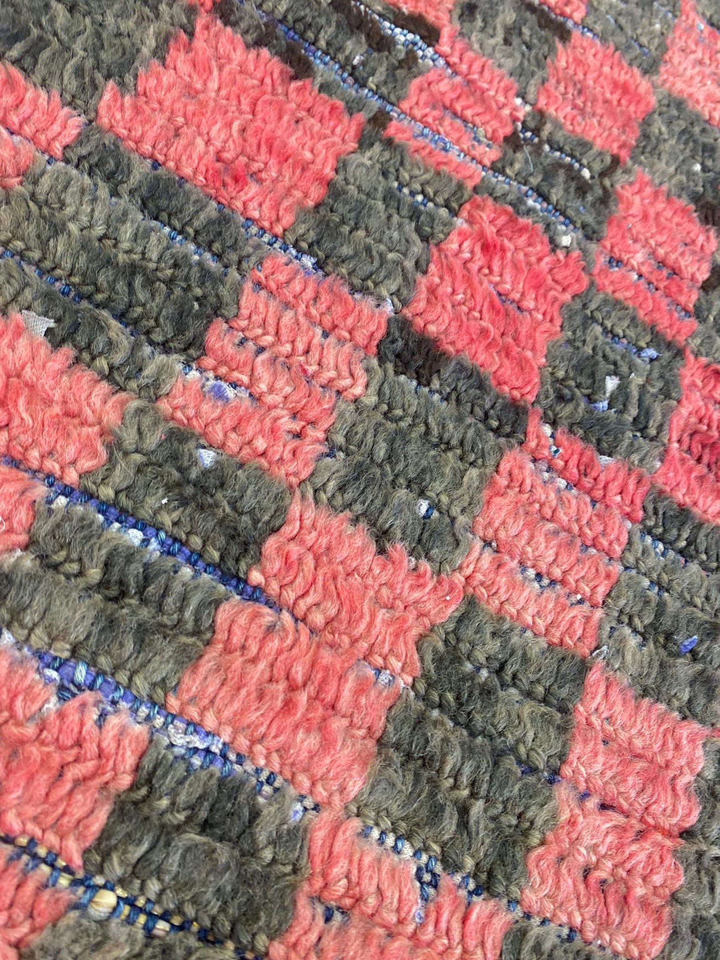 red and black vintage Rug, berber checkered 3 by 8 ft runner rug.