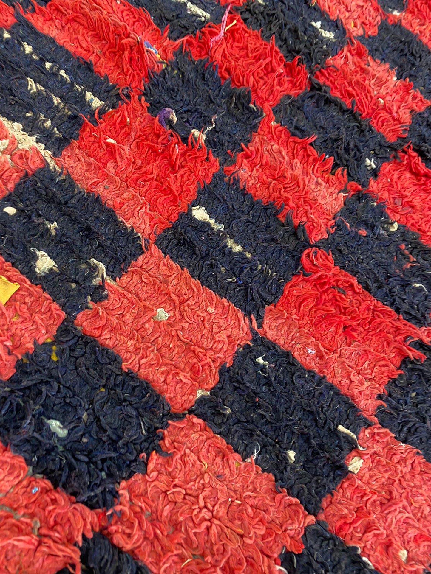 Tapis en laine à carreaux 3x10 pieds, tapis berbère vintage marocain long et étroit.