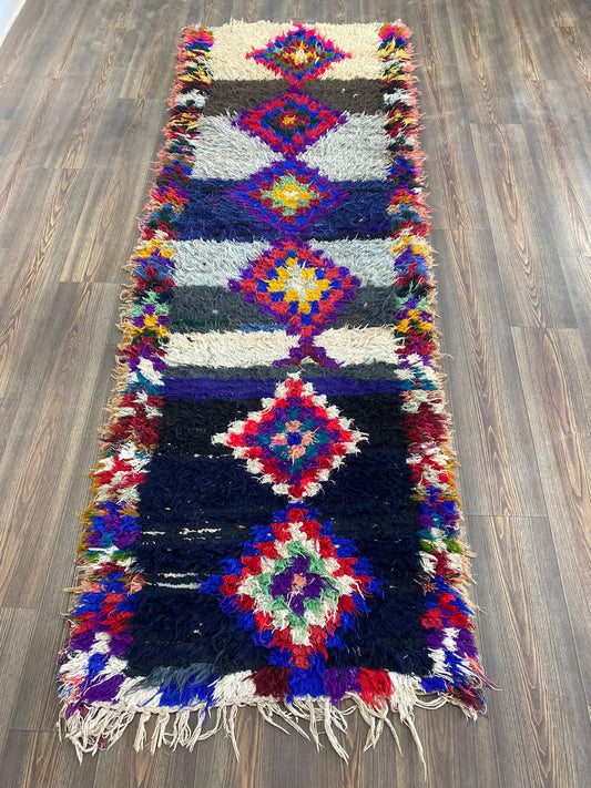 3x8 ft berber tribal moroccan rug, bohemian home decor stair runner rug.