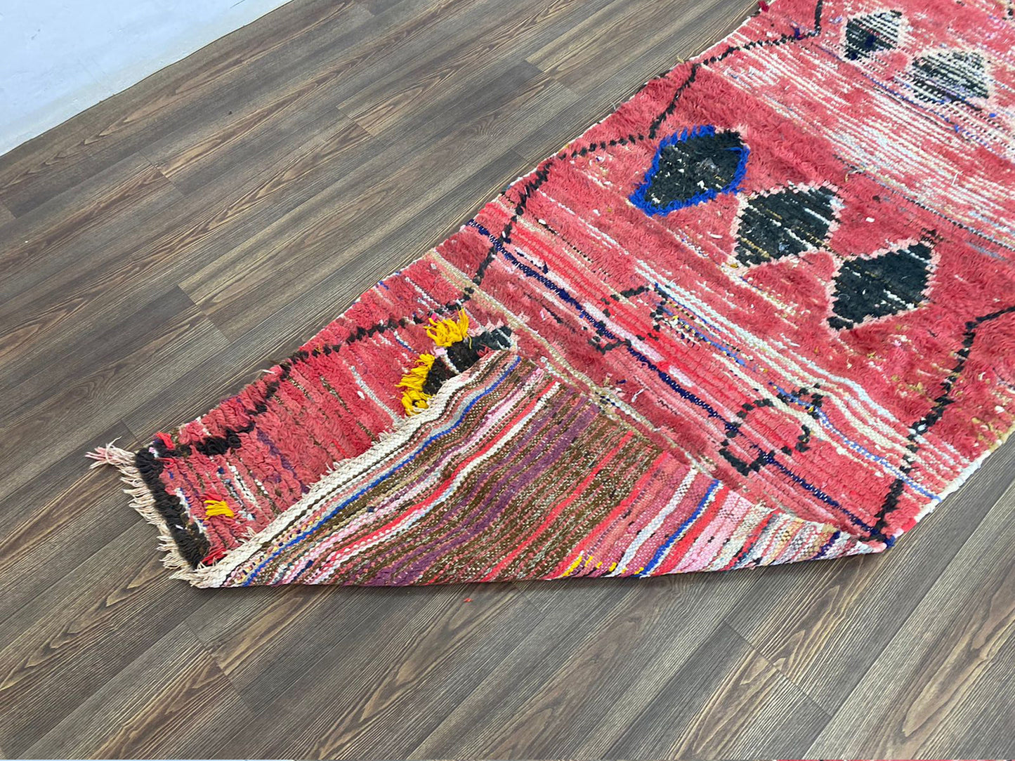 3 x 12 ft vintage long runner rug, berber moroccan woolen rug.