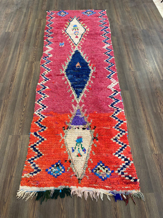 Moroccan runner Vintage Rugs, Berber Boucherouite Rugs