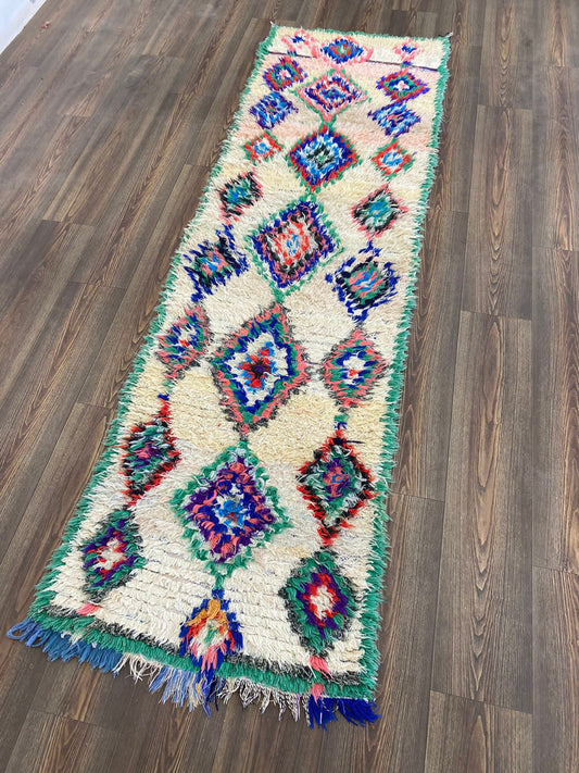 Berber narrow Rug, 2ft by 9ft ft Moroccan Vintage runner Rug.