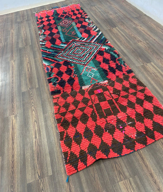 Tapis de couloir marocain vintage 3x11 pieds, tapis de couloir pour tapis d'escalier.