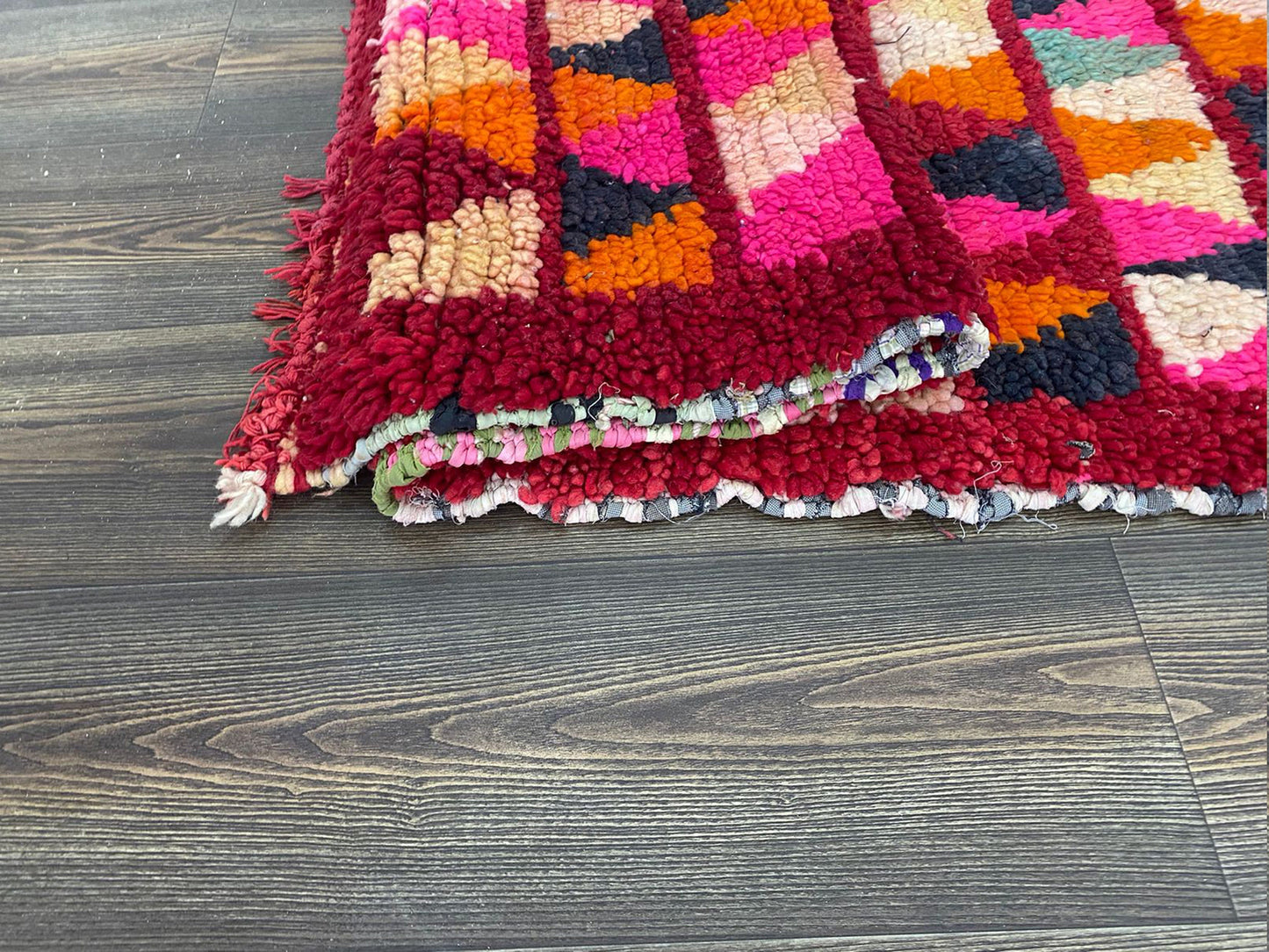 Berber woven colorful Wool Rug, 3x8 ft Vintage Moroccan RUNNER narrow Stair Rug.