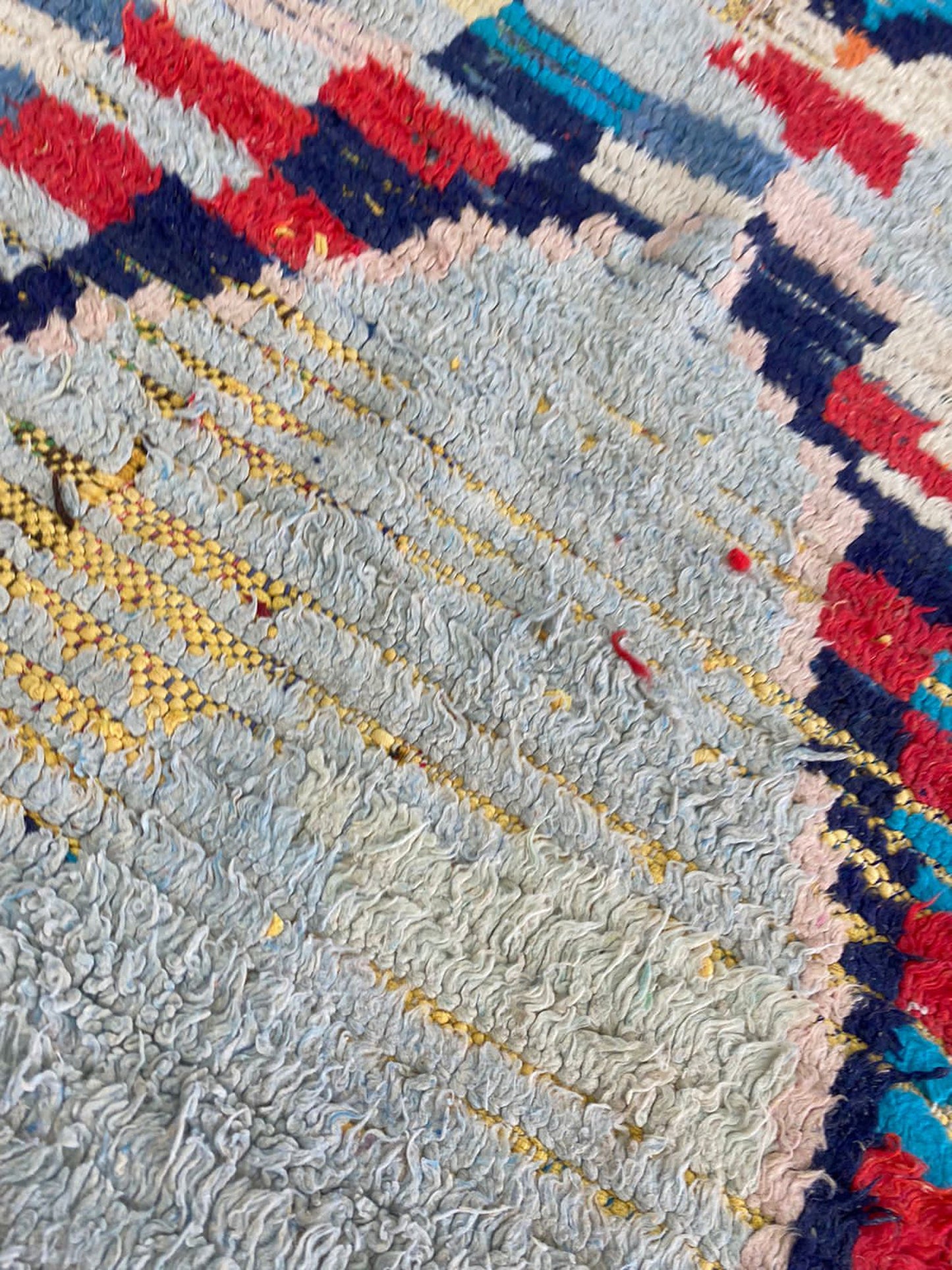 7x3 ft Moroccan Berber checker narrow runner rug.