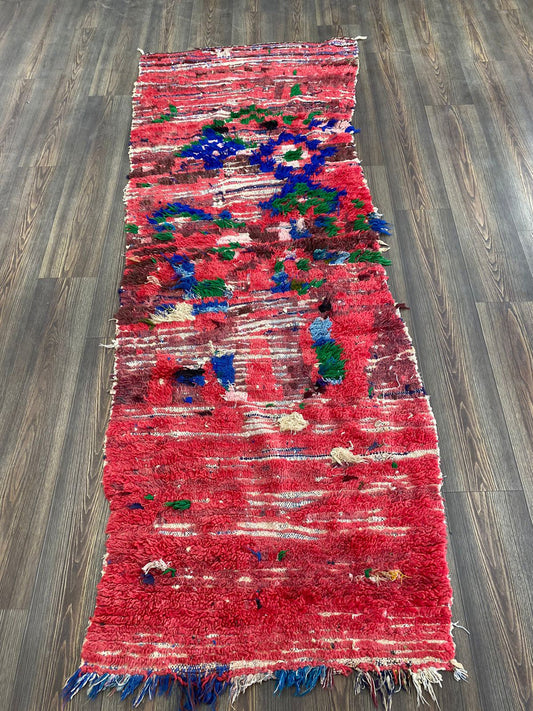 moroccan vintage runner rug, 3x8 ft, berber wool narrow runner rug,bohemian home rug.