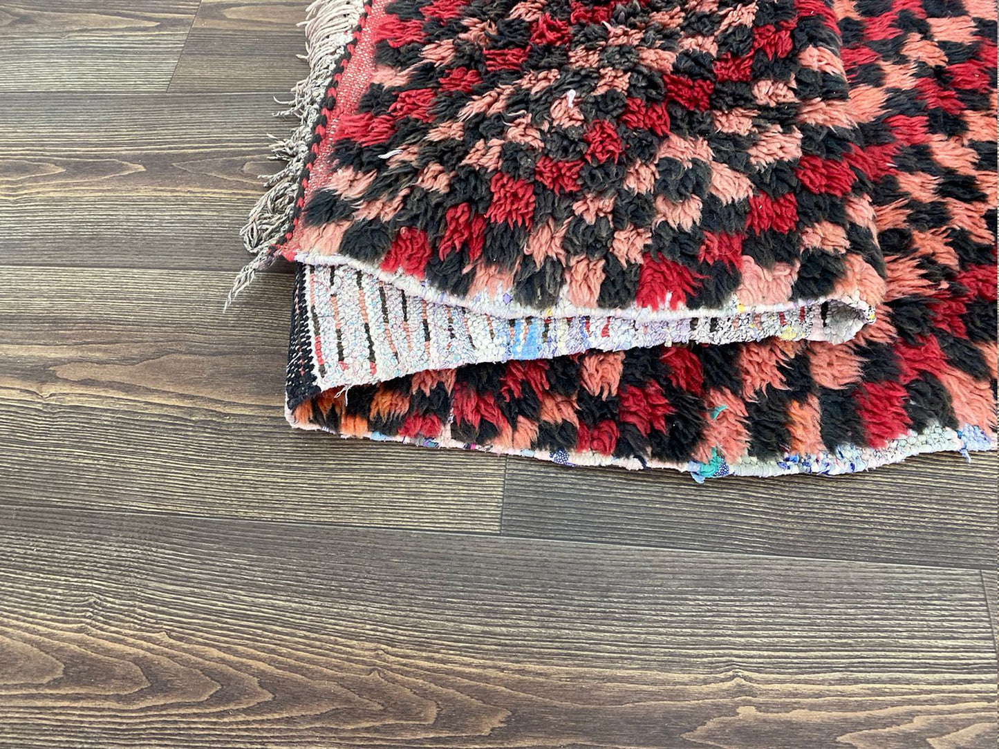 moroccan vintage striped area Rug, berber checkered 4 by 9 ft.