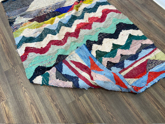 5x13 feet ,moroccan Vintage flatweave large Rug, kilim abtract old large area rug.