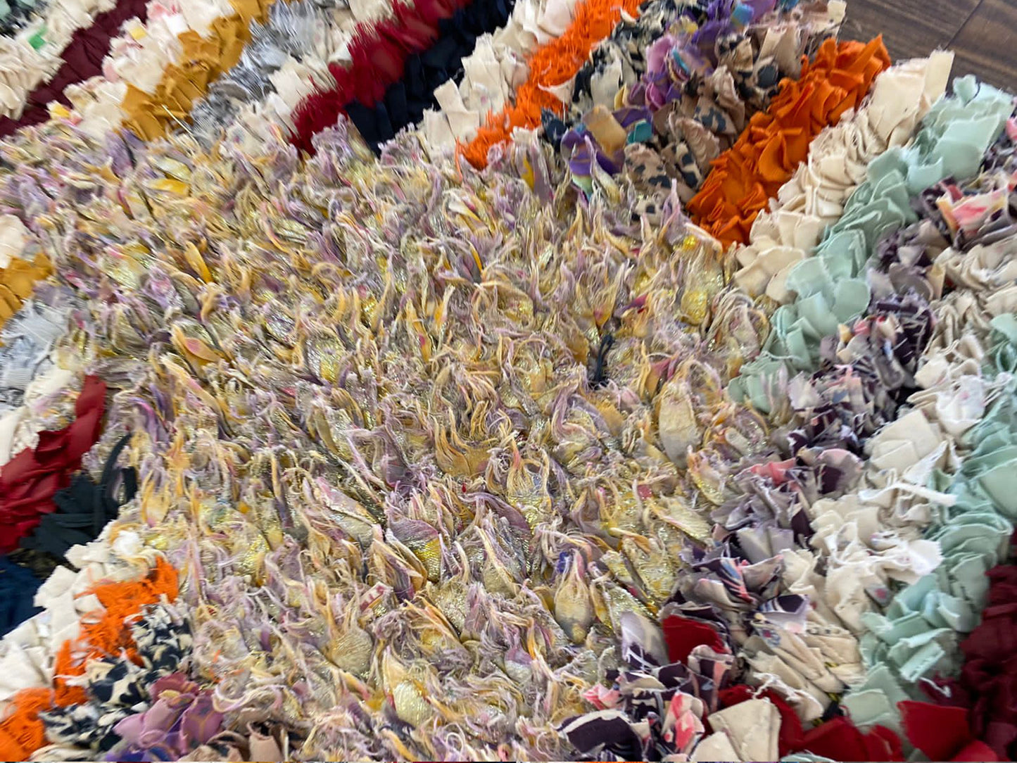 Berber Vintage Boucherouite Narrow runner Rug, 2x7 feet Old Rug.