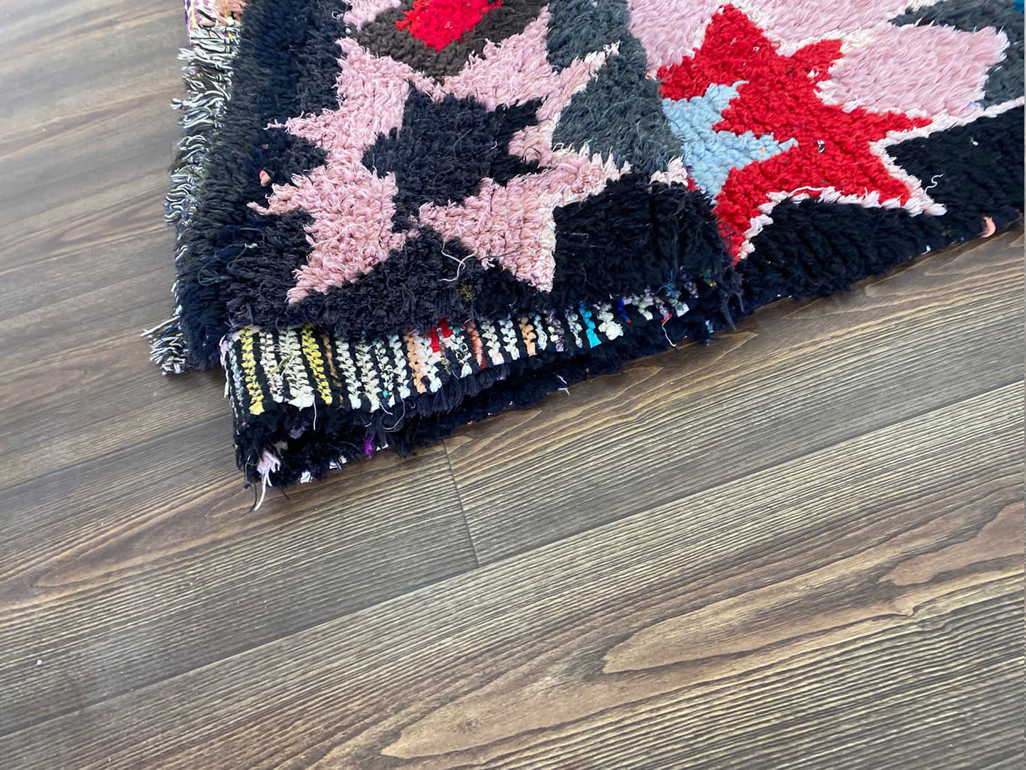 3x9 ft Moroccan vintage narrow runner rug, Berber colorful rugs.