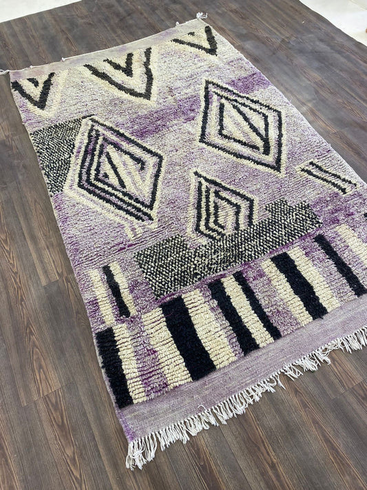 5x8 ft, bohemian vintage rugs, Moroccan Berber shag rug.