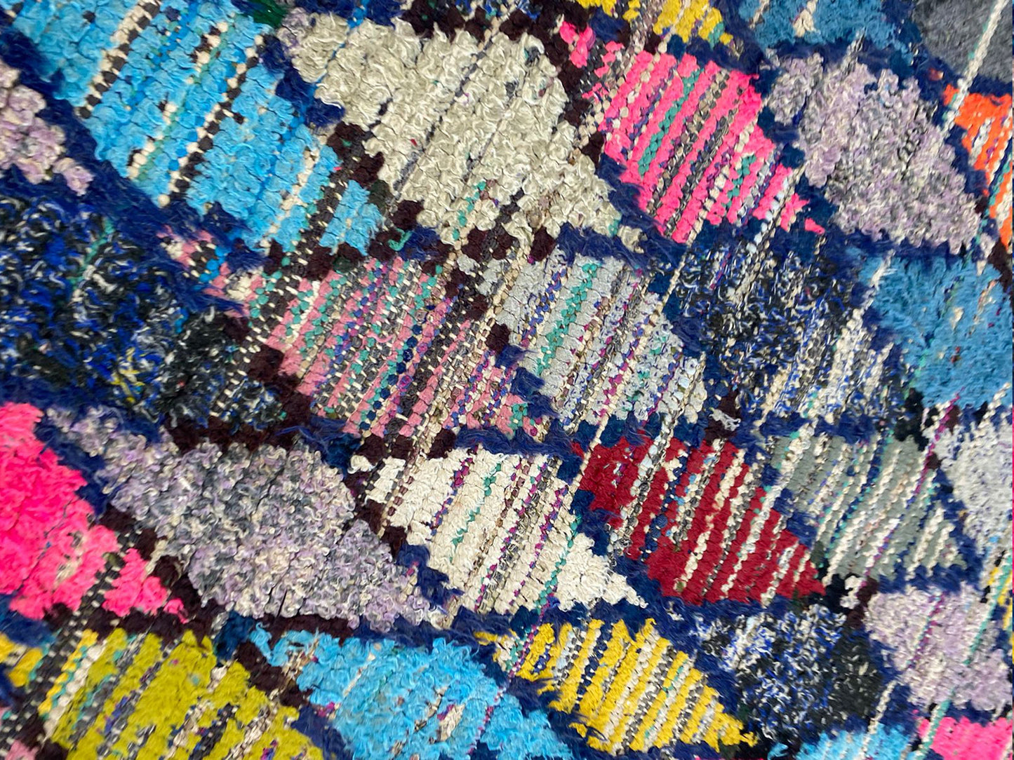 4x9 feet Berber vintage Rugs, Moroccan Diamond Colorful area Rug.