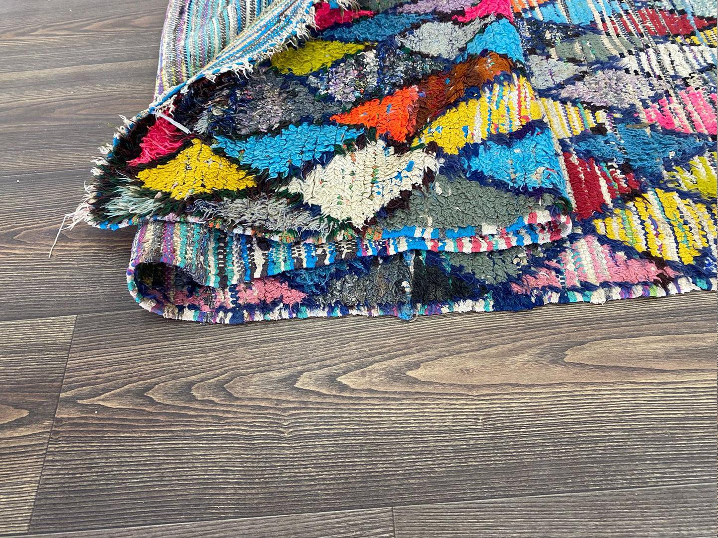 4x9 feet Berber vintage Rugs, Moroccan Diamond Colorful area Rug.