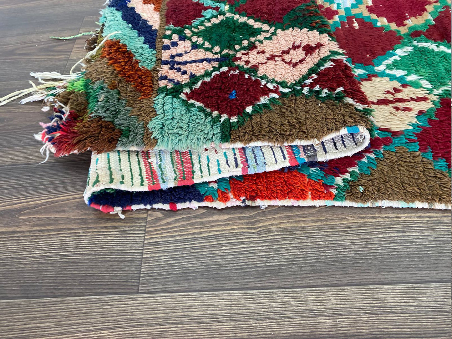 Moroccan Colorful Dimond runner Rugs, 3x6 ft Berber vintage Tribal Rug.