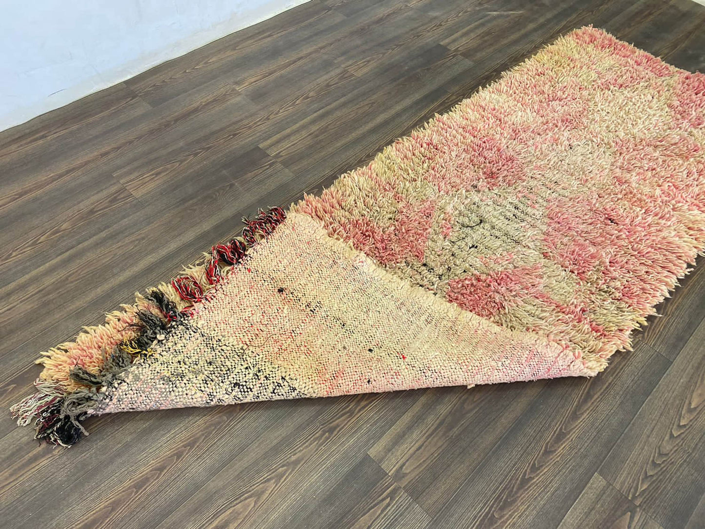 3x8 ft Moroccan vintage runner Rugs, Colorful Berber faded color woven Rugs.