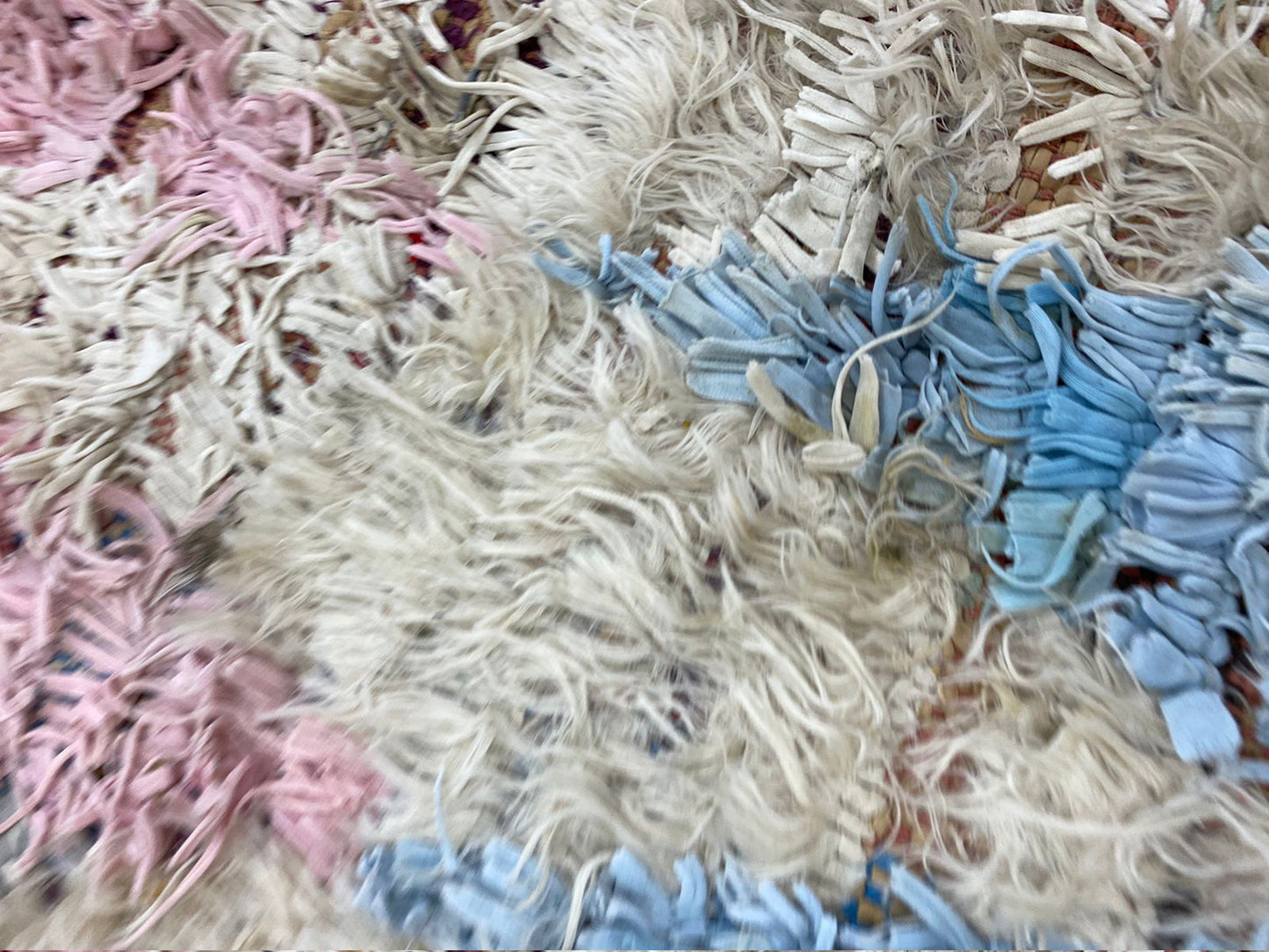 Boucherouite Moroccan Diamond 3x8 ft Shag Rug, Vintage colorful area Rugs.