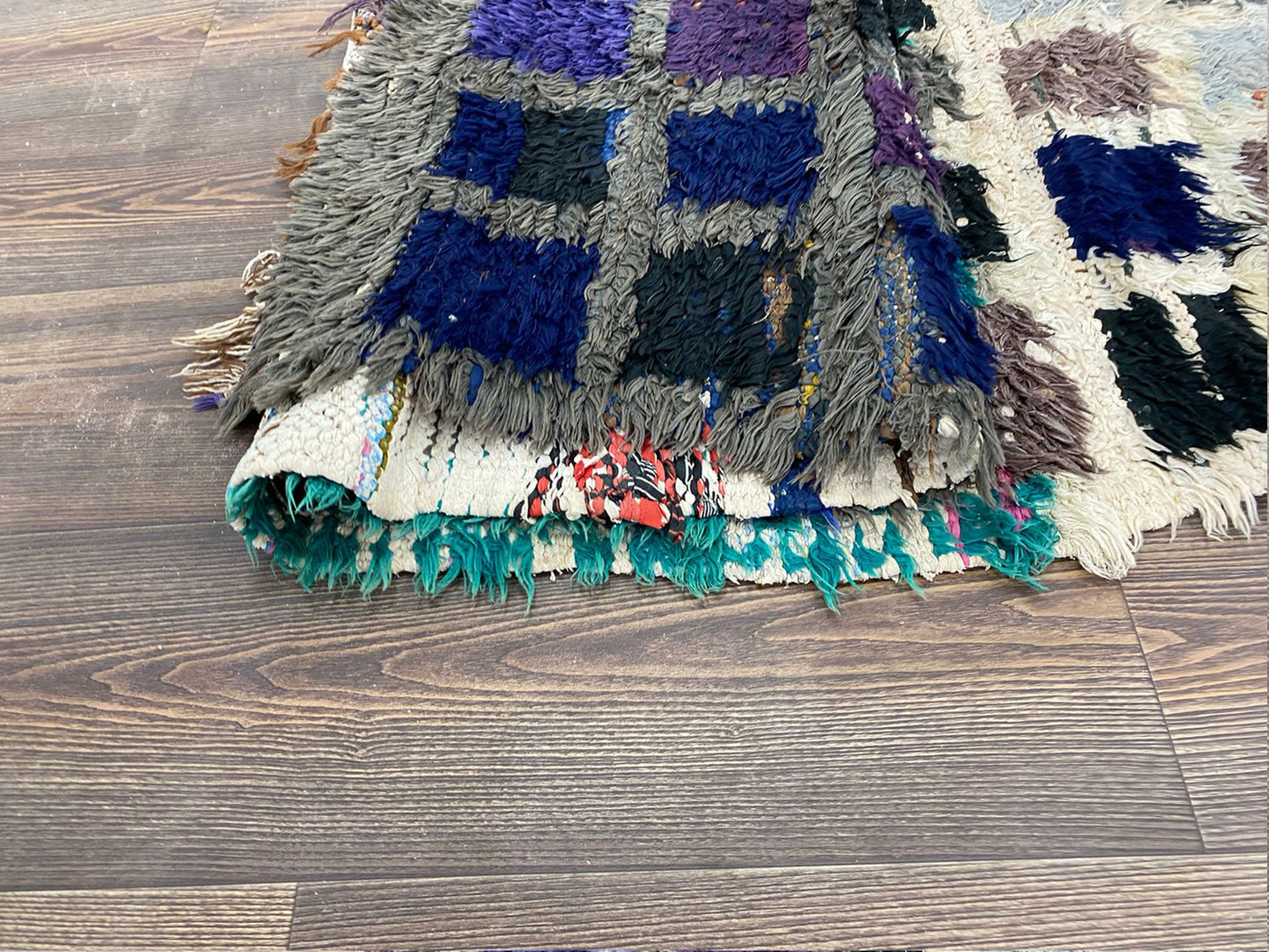 vintage Moroccan grid runner rug 3x8 ft, Berber colorful narrow Rugs.