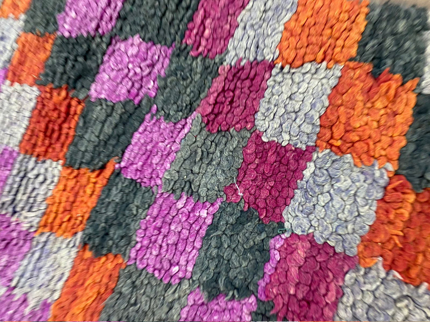 Moroccan Colorful narrow runners Rugs, 2x7 feet, Vintage Checkered Long runner Rug.