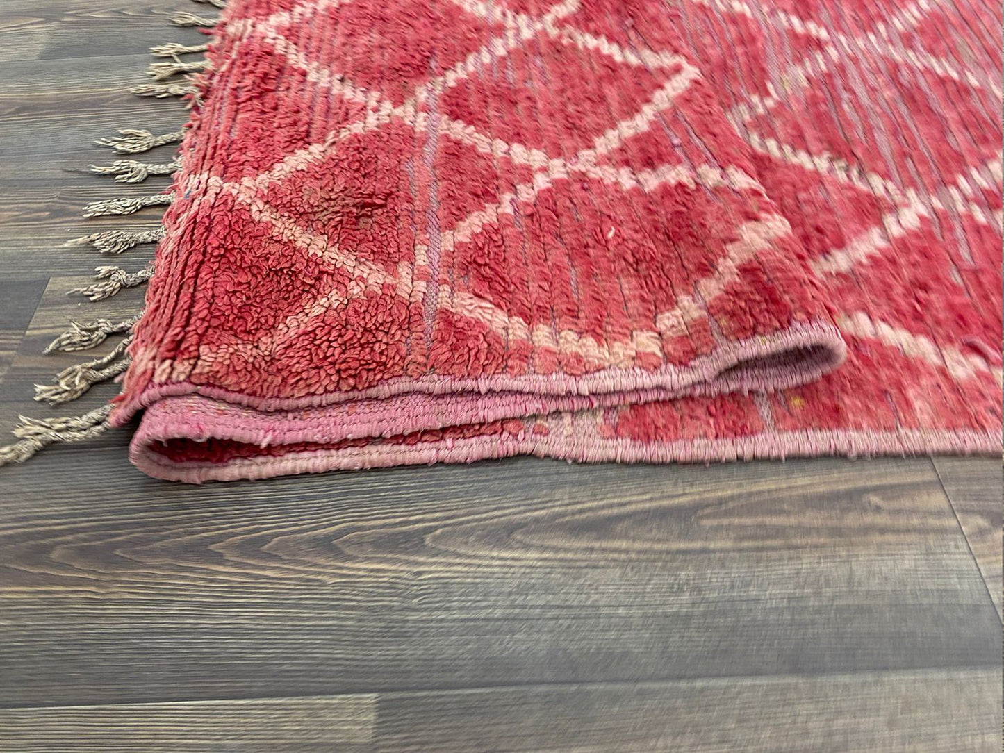 3 By 12 ft Moroccan vintage Diamond faded red and white Extra Long runner rugs, Berber unique Rugs