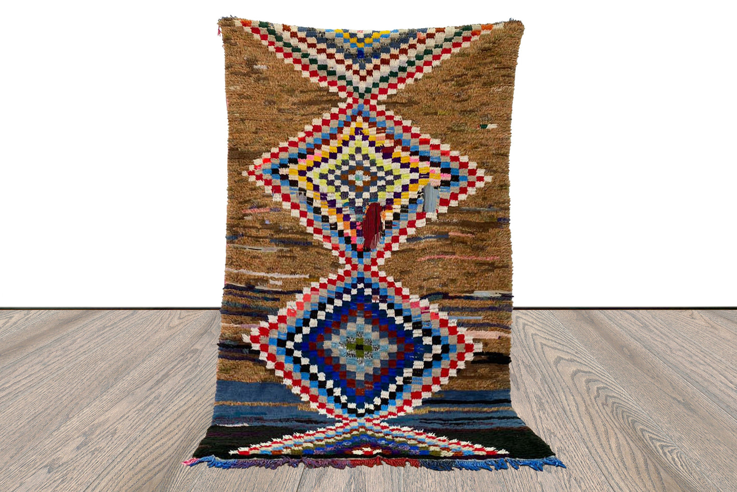 Tribal Berber vintage area Rug. Moroccan woven Small Rugs, 4x6 ft.