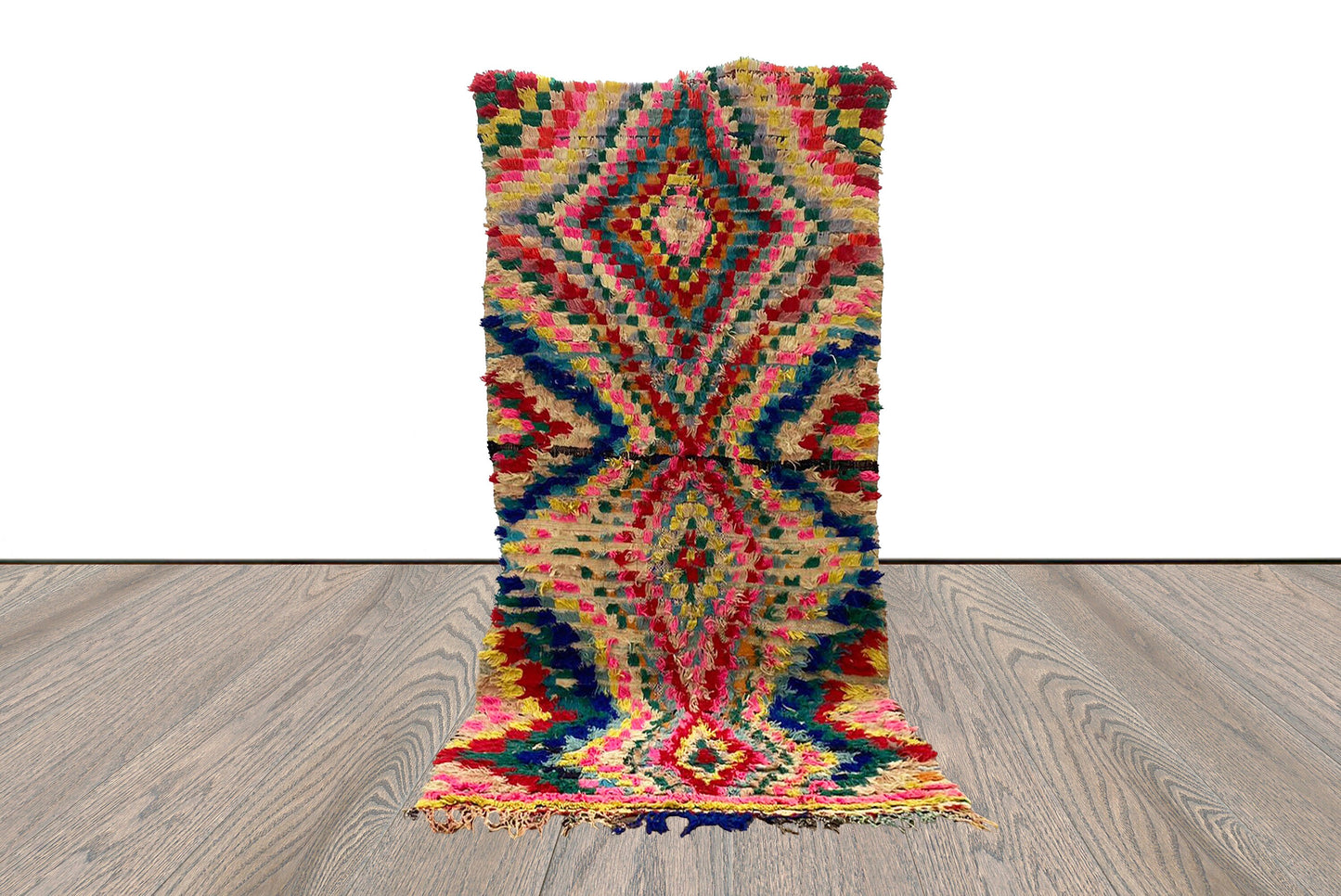 Checkered Berber chevron large Rugs, 4 x 9 Moroccan woven vintage Rug.