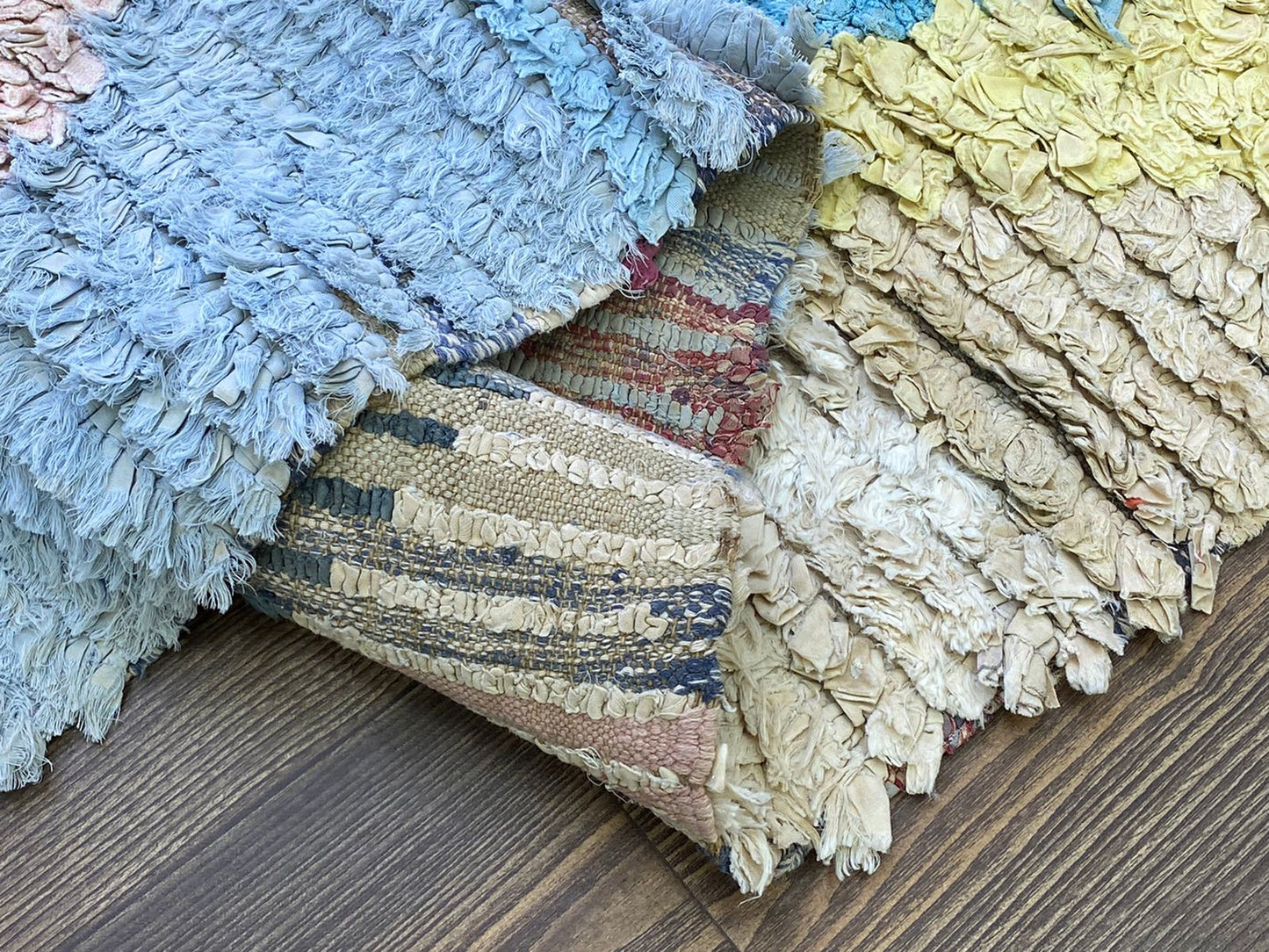 2x7 Narrow Boucherouite vintage runner Rugs, Moroccan Berber Diamond Colored Rug.