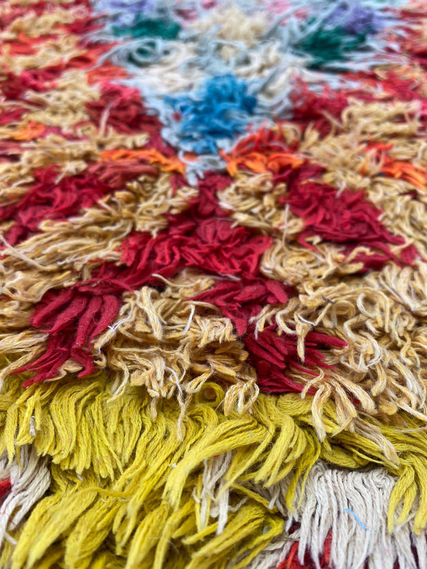 Moroccan handwoven Vintage woolen area Rug, 3x6 Berber blue Rug.