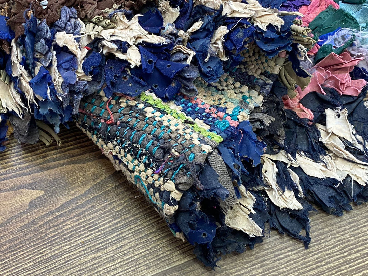 Old Rare Vintage Unique Berber Rug, 4x7, Moroccan rug - Used Diamond Woven Shag Rug.