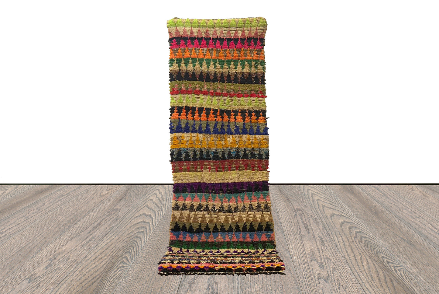 3x9 Morrocan colorful vintage runner Rug, Berber Bohemian woven Diamond Rugs.