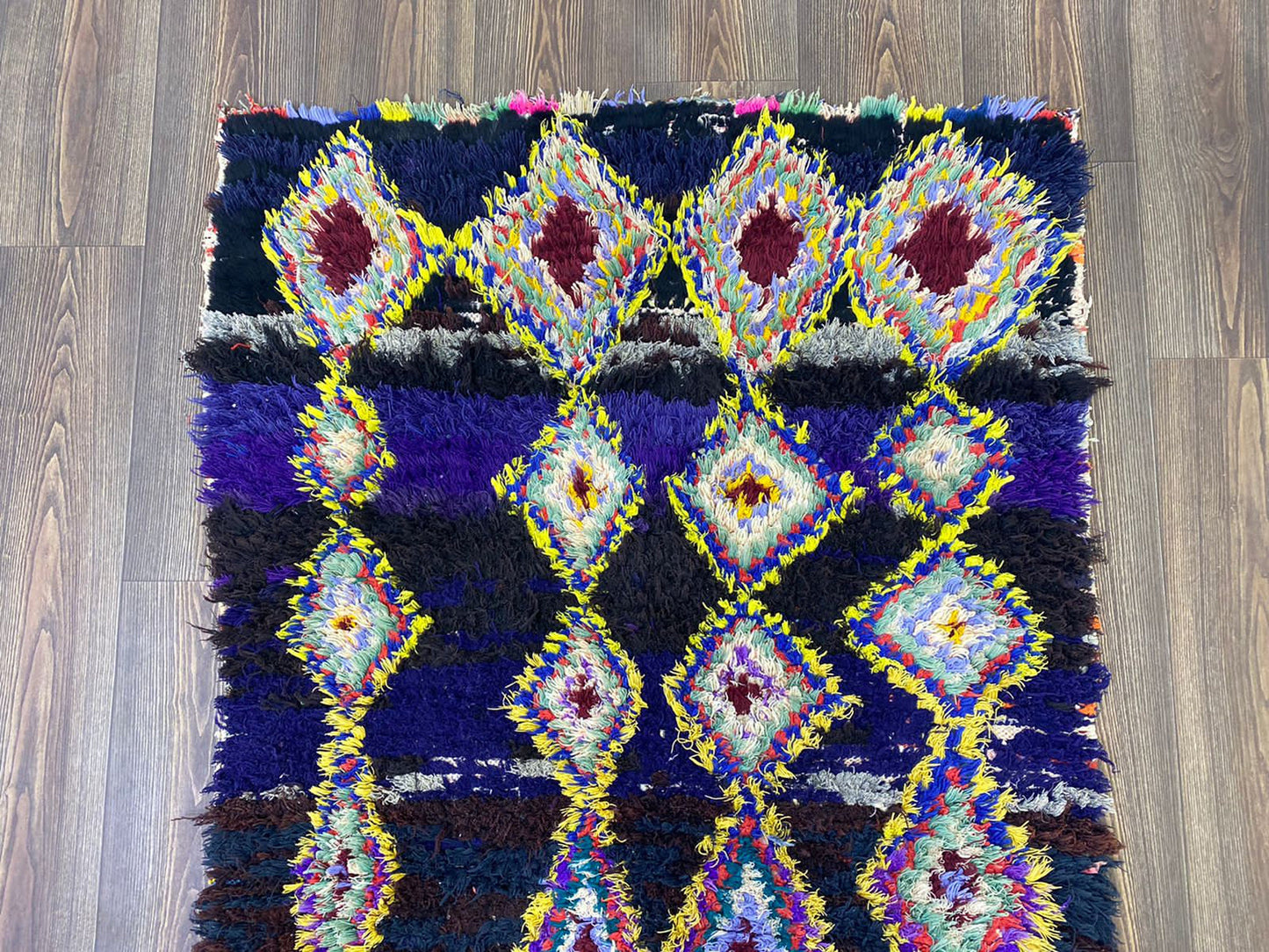 Tapis de couloir berbère marocain vintage 3x10.