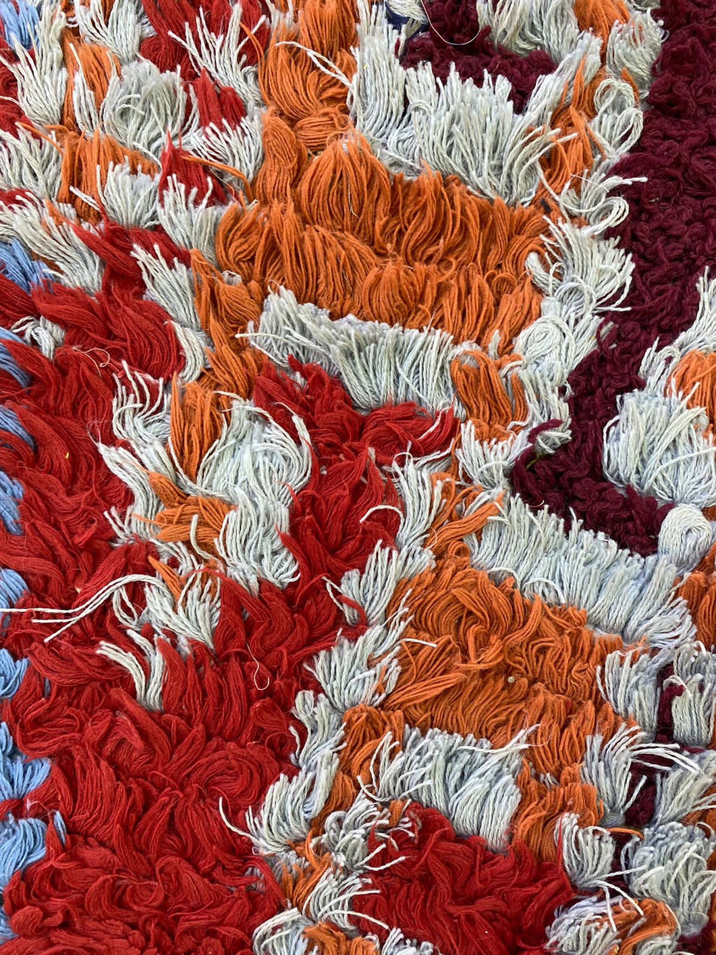 Handwoven Berber Moroccan Narrow Rugs, 3x7 colorful Vintage Shag runner Rug.