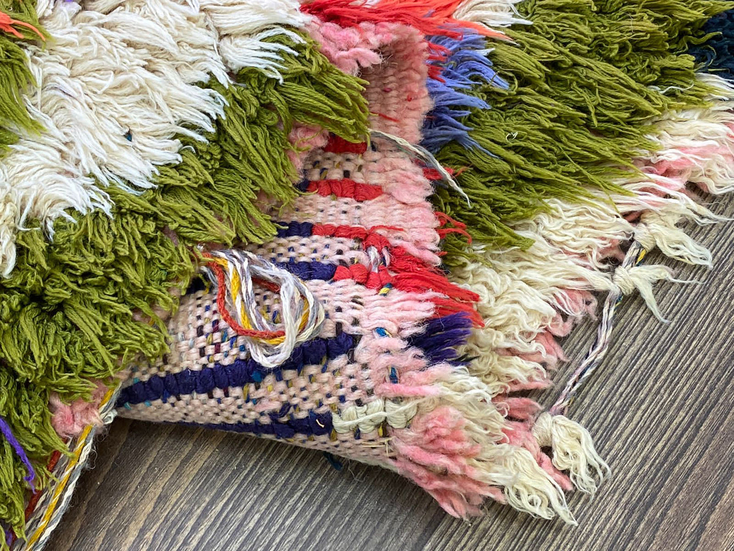 3x5 Small vintage runner Rugs, Moroccan Handwoven colorful Diamond Rug.