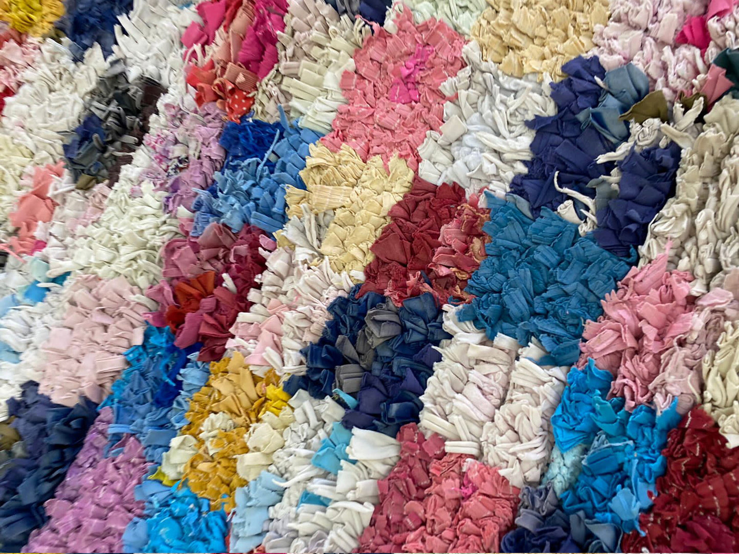 Boucherouite Checkered Rugs, Moroccan Berber Colorful Rug 3 By 7 ft.