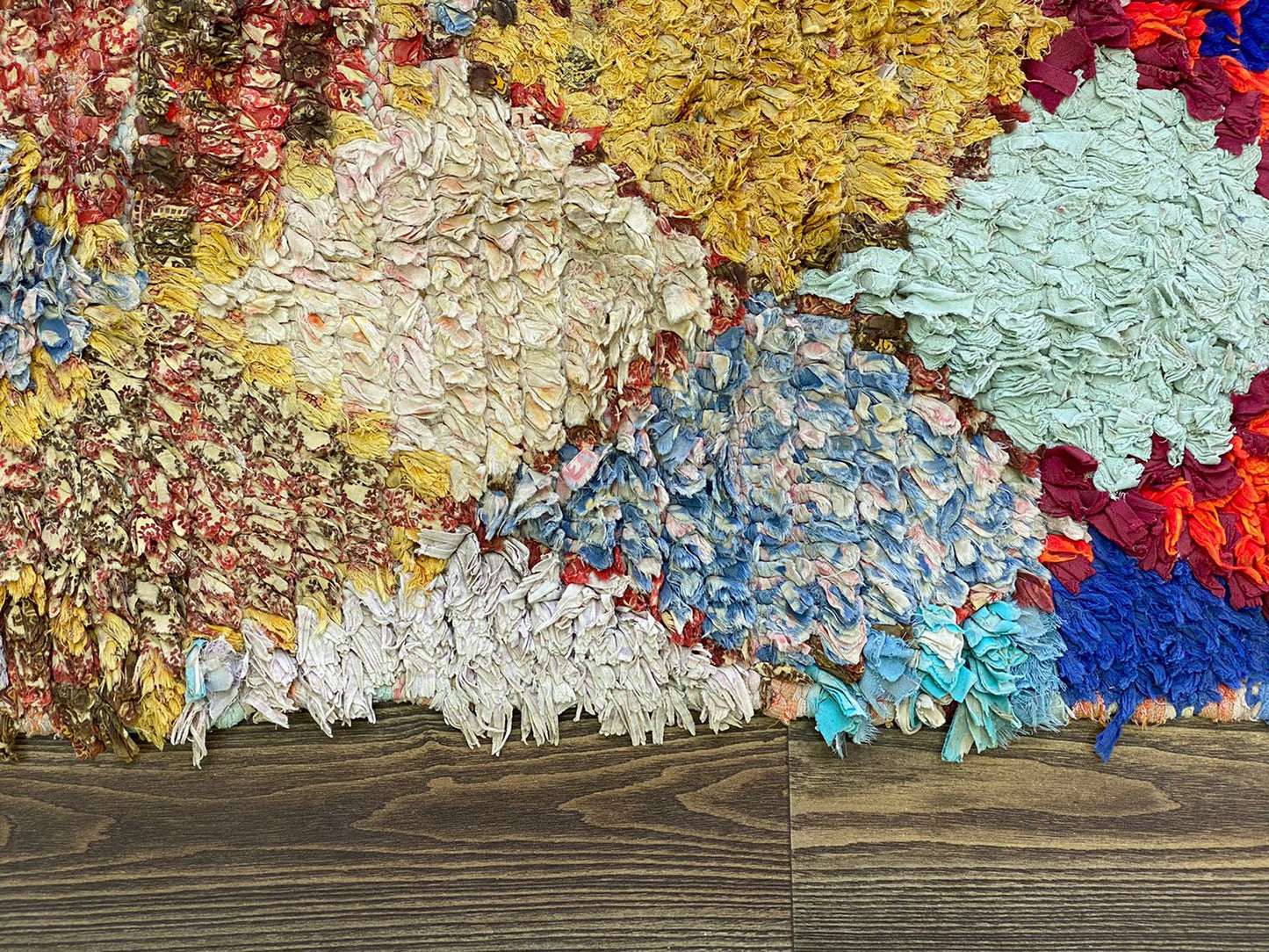 3 By 6 Boucherouite vintage Moroccan small Runner rugs, Berber Handwoven unique Diamond colored Rug.