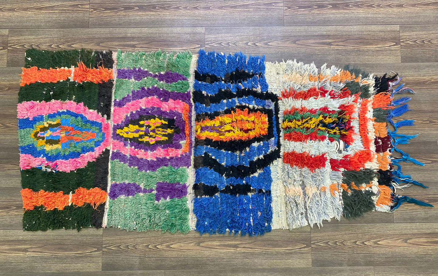 2x6 Berber narrow Small runner Rug, colorful Moroccan Vintage Shag Rug.