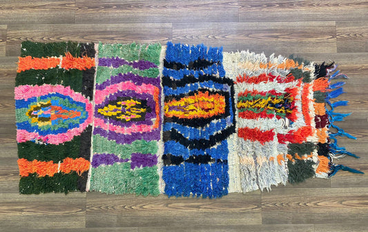 Tapis berbère étroit 2x6, petit tapis Shag marocain vintage coloré.